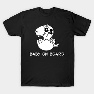 Baby on board cute dino T-Shirt